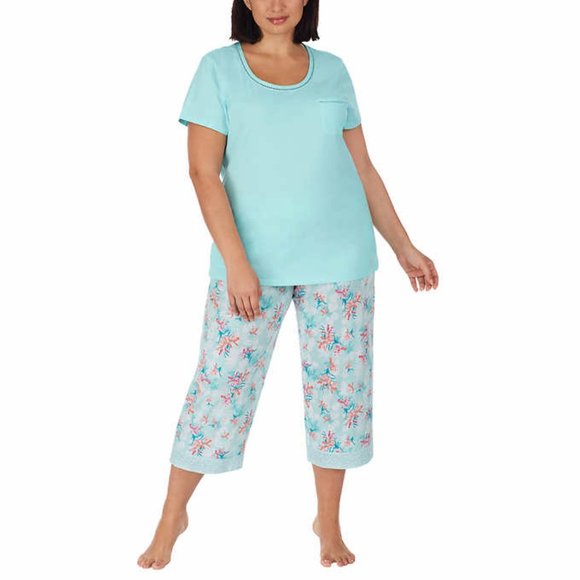 Carole Hochman Women's 4 Piece Pajama Set - Tank Top, Short Sleeve Top, Short - Picture 8 of 8